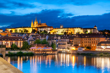 View of Prague castle and old town in Prague, Czech Republic	