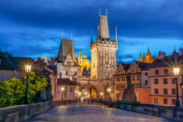 Charles bridge and old town in Prague, Czech Republic