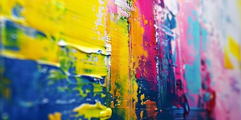 Abstract splash painting. Oil painting on canvas. Painting indoors. Modern poster. generative artificial intelligence