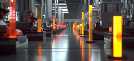 visualization of factory production data in shapes and forms of colors and geometry, image concept. 
