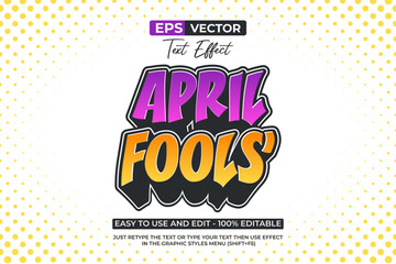 April fools text effect comic fun style