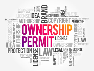 Ownership Permit text word cloud, business concept background
