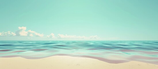 Beautiful tropical beach sea with blue sky background. AI generated image
