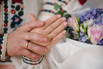 Engagerment. Fifty years together love story of elderly people. Grandmother and grandfather...