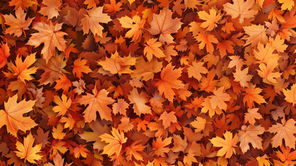 Naklejka na ściany i meble Enchanting Autumn Leaves Background. Nature's Palette in Fall Splendor Generative AI