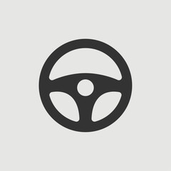 Vector Simple Isolated Steering Wheel Icon