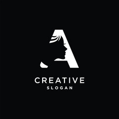 Beauty logo with creative element style premium vector