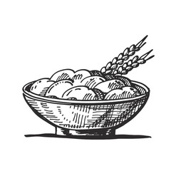 Obraz premium Monocrhome rice apa wellness beauty hand drawn vector