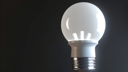 A closeup of an energyefficient LED light bulb highlighting its long lifespan and low energy consumption.