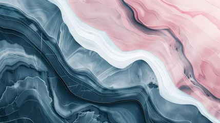 Fotobehang marble pink and blue pattern  © Katsyarina