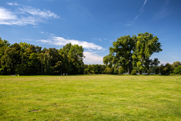 Park at Lake Oejendorf in Hamburg