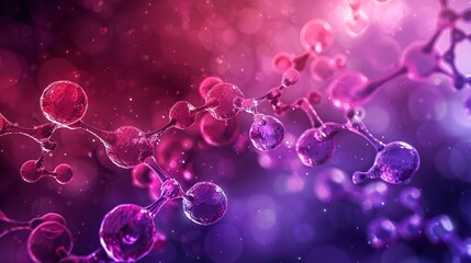 Hemoglobin molecule structure backdrop with deep pink and dark backdrop and space for text or product, Generative AI. - obrazy, fototapety, plakaty