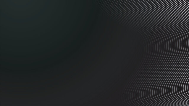 Black abstract gradient background wallpaper design vector image with curve line for backdrop or presentation