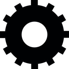 Gear Icon in Flat Style. Vector Illustration.