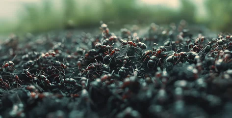 Foto op Canvas Ant Colony Teamwork Millions of ants work together in a complex choreography, transporting food, building tunnels, and caring for their young, exemplifying the power of collective intelligence  © Your_Demon