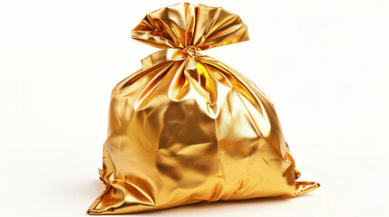 Full golden bag  object over white   v - Powered by Adobe