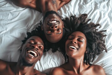 Upside-Down Bliss: A Beautiful Black Couple Finding Comfort and Joy Laying Down Upside-Down, Embracing a New Perspective and Feeling Serenely Relaxed Together