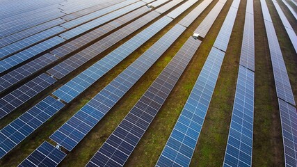 A photo of a large, modern photovoltaic farm.