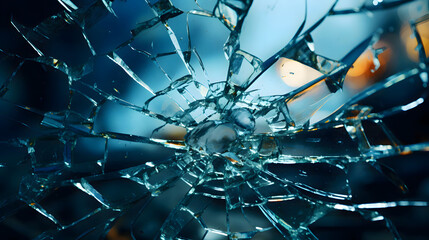 Close-up image of broken glass