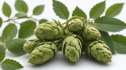 Fototapeta premium Beer Hops Isolated On White Background