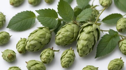 Beer Hops Isolated On White Background