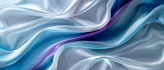 Obraz premium Abstract 3D Background Soft waves of silk fabric in in light blue Colors. 
