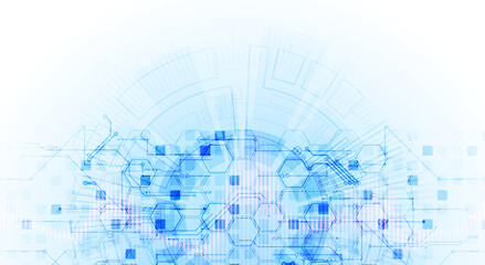 Obraz premium Scientific and technological concept with the use of technical elements formed in the shape of a circle.