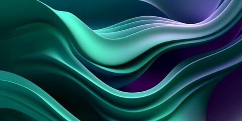 Green and purple color gradient 3d texture background in flowing shape style