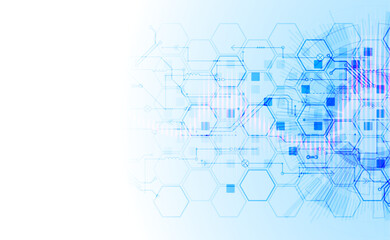 Obraz premium Scientific and technological concept with the use of technical elements formed in the shape of a circle.