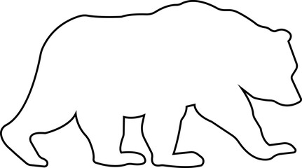 Various bear silhouettes line icon isolated on the transparent background. Bear animal various poses and position black vector for zoo, wildlife, graphic, web and mobile app.