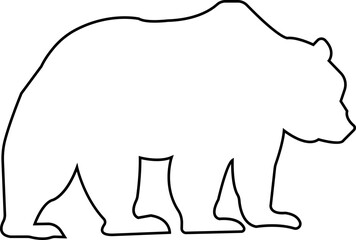 Various bear silhouettes line icon isolated on the transparent background. Bear animal various poses and position black vector for zoo, wildlife, graphic, web and mobile app.