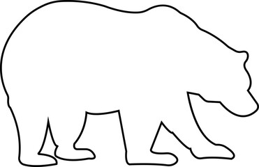 Various bear silhouettes line icon isolated on the transparent background. Bear animal various poses and position black vector for zoo, wildlife, graphic, web and mobile app.