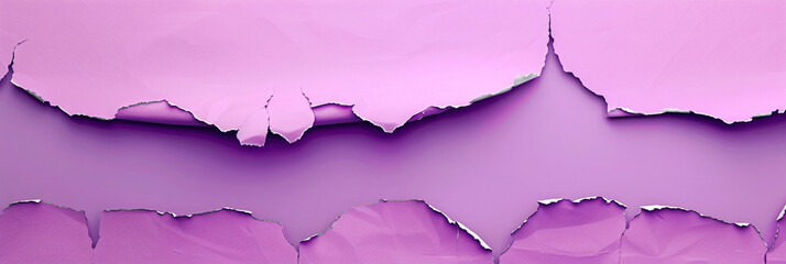Fototapeta premium Torn bright pink paper background with space for text, vivid Lavender color banner.