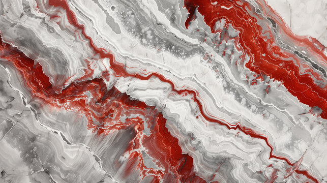 Marble surface red, white, grey