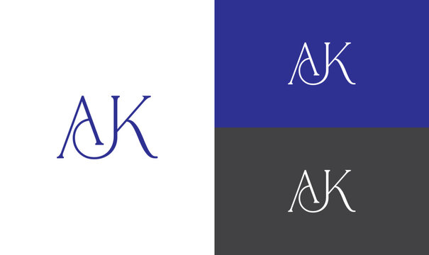 AJK Monogram logo, Monogram logo, letter logo