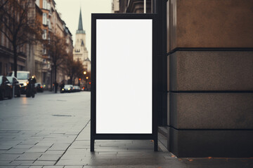 Empty advertising billboard with blank space prepared to insert text and create an advertisement placed on the street of a city