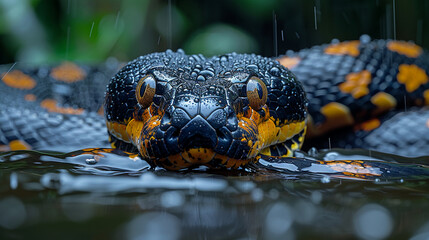 Fototapeta premium wildlife photography, authentic photo of a anaconda in natural habitat, taken with telephoto lenses, for relaxing animal wallpaper and more