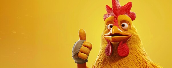 Chicken with a Thumbs Up A Fun and Creative Image for Adobe Stock Generative AI