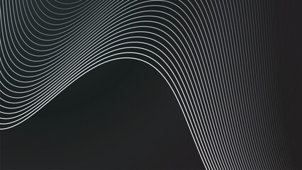 Black abstract gradient background wallpaper design vector image with curve line for backdrop or presentation