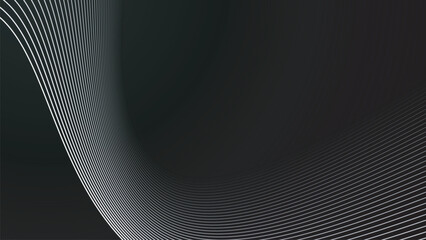 Black abstract gradient background wallpaper design vector image with curve line for backdrop or presentation