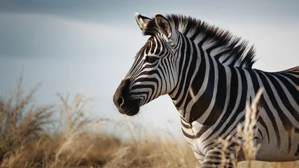 Gordijnen zebra in the wild © Shafiq