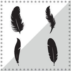 Feather Silhouette, cute Feather Vector Silhouette, Cute Feather cartoon Silhouette, Feather vector Silhouette, Feather icon Silhouette, Feather vector																									