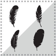 Feather Silhouette, cute Feather Vector Silhouette, Cute Feather cartoon Silhouette, Feather vector Silhouette, Feather icon Silhouette, Feather vector																									