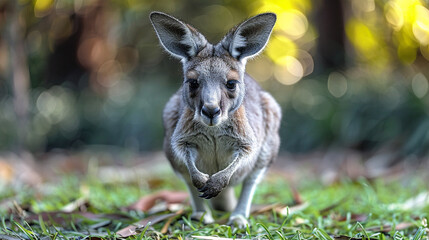 wildlife photography, authentic photo of a kangaroo in natural habitat, taken with telephoto lenses, for relaxing animal wallpaper and more