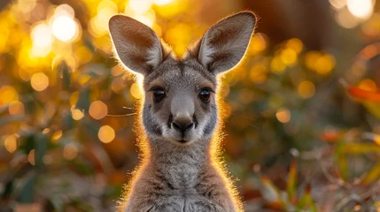 Rolgordijnen wildlife photography, authentic photo of a kangaroo in natural habitat, taken with telephoto lenses, for relaxing animal wallpaper and more © elementalicious