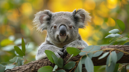 Fototapeta premium wildlife photography, authentic photo of a koala in natural habitat, taken with telephoto lenses, for relaxing animal wallpaper and more