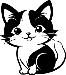 Minimalist cat icon isolated on white background	