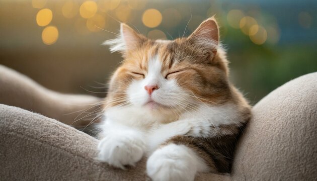 A cute cat that makes you feel healed just by looking at it.