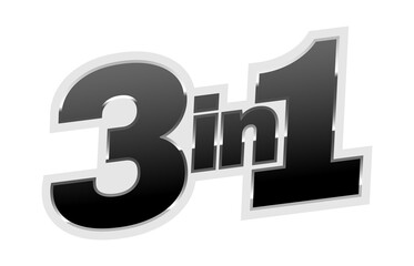 3in1 vector icon logo badge. 3 in 1 concept illustration for packaging.