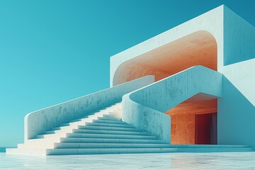 White Building With Staircase